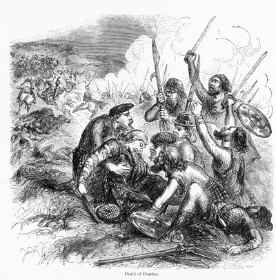 Death of Dundee, engraved by Crane by English School